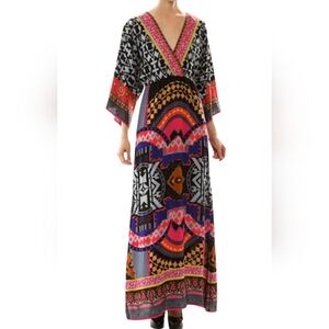 Anthropologie Flying Tomato Maxi Dress Boho Size Small Resort Artsy Dopamine